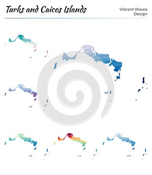 Set of vector maps of Turks and Caicos Islands.