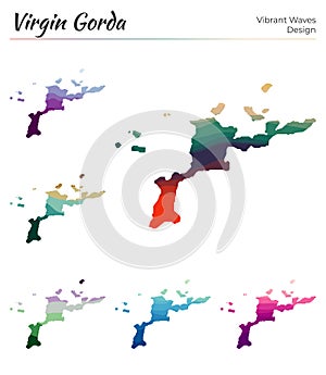 Set of vector maps of Virgin Gorda.