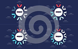 Set of vector modern circle chart infographic templates. 5-9 options