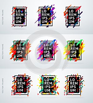 Set vector modern framework for text for hipsters.