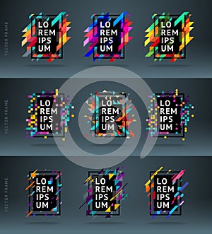 Set vector modern framework for text for hipsters.