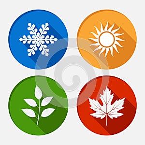 Set of vector modern season colored icons