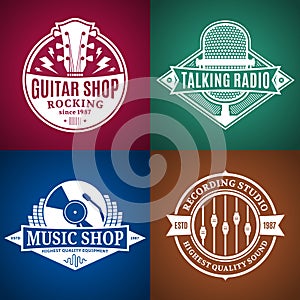 Set of Vector Music Logo, Icons and Design Elements