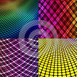 Set of vector neon abstract backgrounds