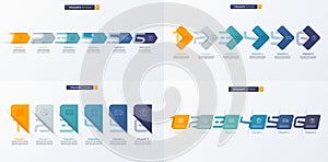 Set of vector number infographic template composed of 6 labels