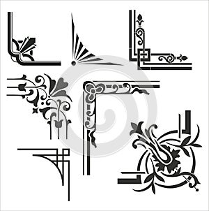 Set Vector pattern for corners sandblasting mock up