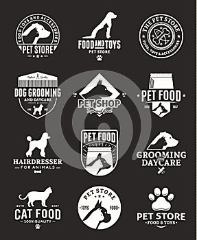 Set of vector pet logo and icons