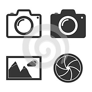 Set of vector Photo icons isolated