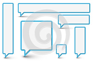 Set of vector plastic Comic Clouds and bubbles