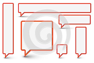 Set of vector plastic Comic Clouds and bubbles