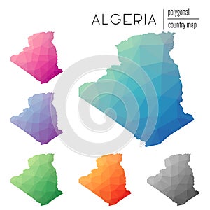 Set of vector polygonal Algeria maps.