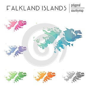 Set of vector polygonal Falkland Islands.