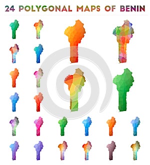 Set of vector polygonal maps of Benin.