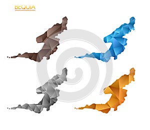 Set of vector polygonal maps of Bequia.