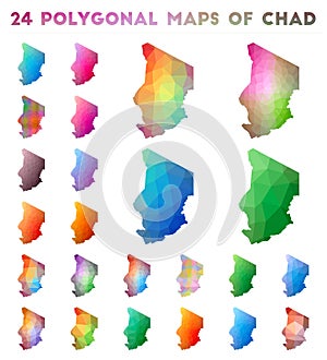 Set of vector polygonal maps of Chad.