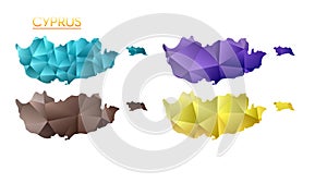 Set of vector polygonal maps of Cyprus.