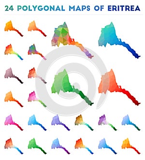 Set of vector polygonal maps of Eritrea.