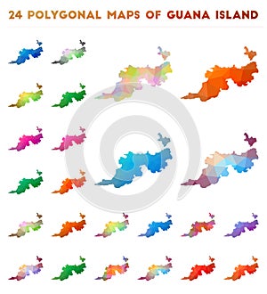 Set of vector polygonal maps of Guana Island.