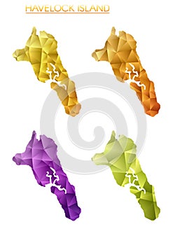 Set of vector polygonal maps of Havelock Island.