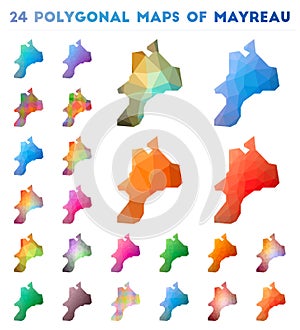 Set of vector polygonal maps of Mayreau.