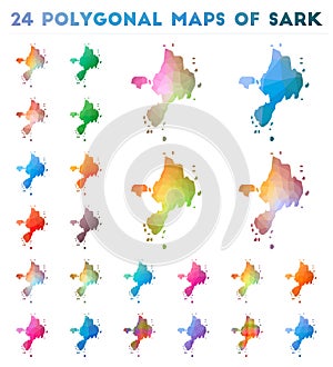 Set of vector polygonal maps of Sark.