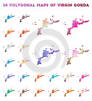 Set of vector polygonal maps of Virgin Gorda.