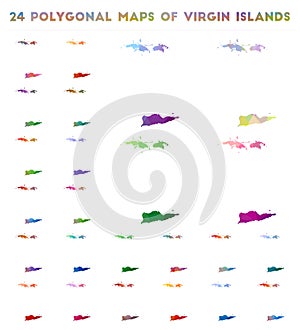 Set of vector polygonal maps of Virgin Islands.