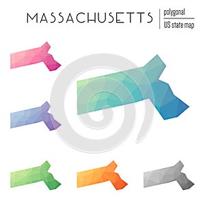 Set of vector polygonal Massachusetts maps.