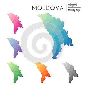 Set of vector polygonal Moldova, Republic of maps.