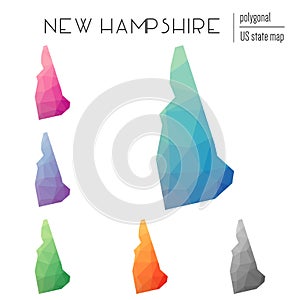 Set of vector polygonal New Hampshire maps.
