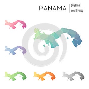 Set of vector polygonal Panama maps.