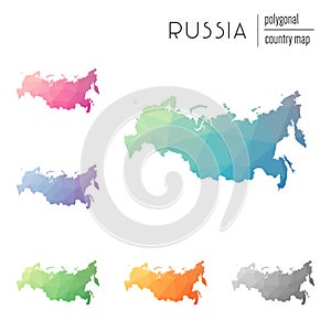 Set of vector polygonal Russian Federation maps.