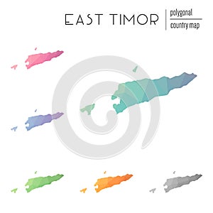 Set of vector polygonal Timor-Leste maps.
