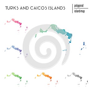 Set of vector polygonal Turks and Caicos Islands.