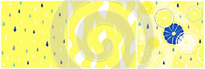 Set Of Vector Repeated Background In Fresh Yellow Color photo