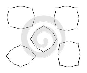 Set vector retro frames .Vector illustration.Black white.