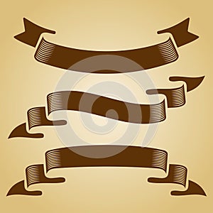 Set of vector retro ribbons