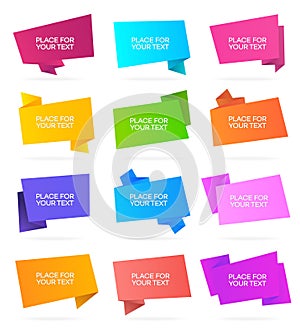 Set of vector ribbon and stickers price, tag, banner, label, coupon