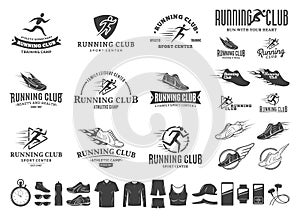 Running logo, icons and design elements photo