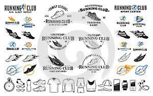 Running logo, icons and design elements photo