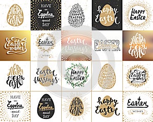 Set of 20 vector save the date lettering posters, greeting cards, decoration, prints. Hand drawn typography design elements.