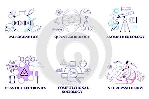 Set of vector scientific concepts