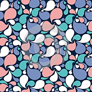 A set of vector seamless pattern with Curls, drops. Vector graphic 1000x1000 pixels.
