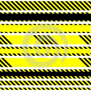 Set of vector seamless tapes used by police for restriction and danger zones. Yellow and black stripes