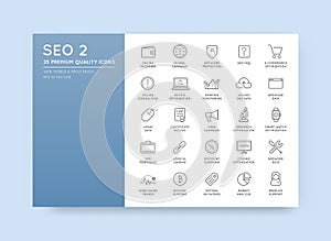 Set of Vector SEO Search Engine Optimisation Elements and Icons