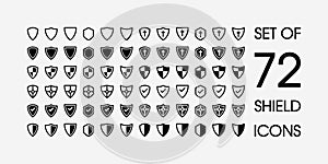 Set of vector shields, 72 shields