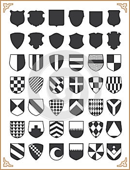 Set of vector shields photo