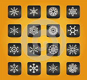 set of vector snowflakes