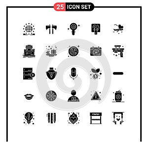 Set of 25 Vector Solid Glyphs on Grid for screen, tuch, tool, finger, chemistry
