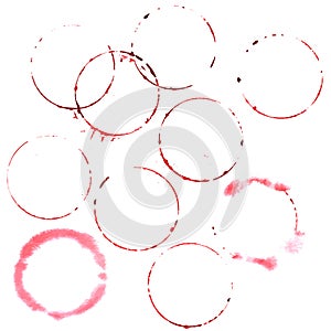 Set of vector stains from glasses of wine